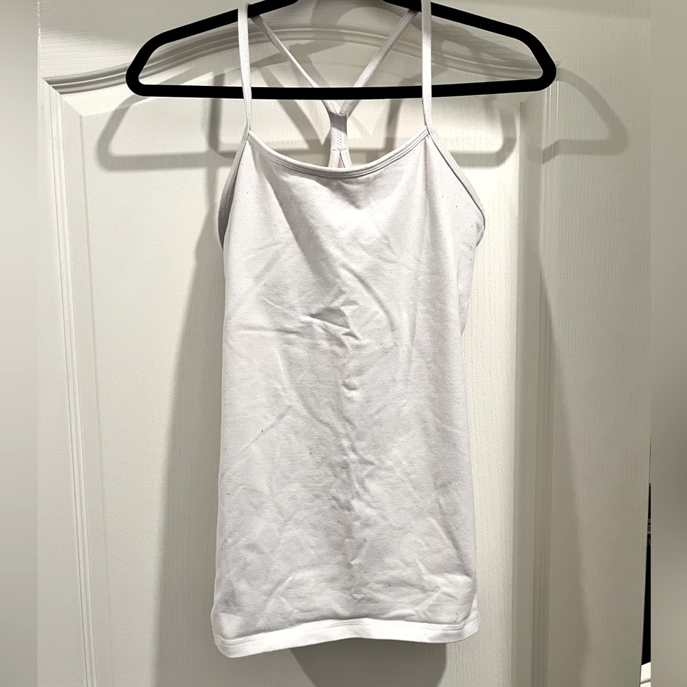 Lululemon power Y tank, white, size 6